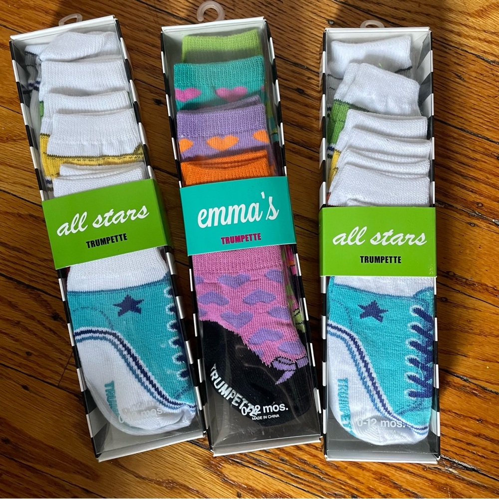 Trumpette Baby Sock Pack - Teal, White, Purple, Orange & Pink